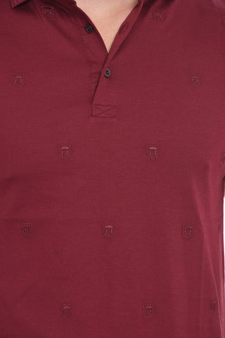 Cotton Polo with Embroidered Logo All-Over