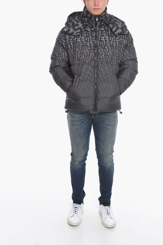 Allover Logo Print W-STEP-MON Padded Jacket