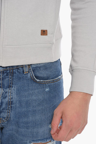 STYLE & FREEDOM Mock Neck Honeycomb Cotton Blend Sweatshirt