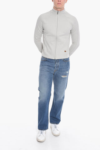 STYLE & FREEDOM Mock Neck Honeycomb Cotton Blend Sweatshirt