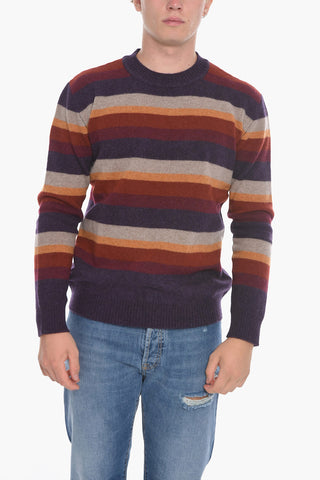 Wool Crewneck Sweather with Striped Pattern