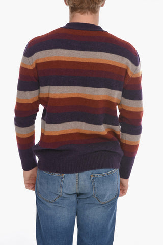 Wool Crewneck Sweather with Striped Pattern