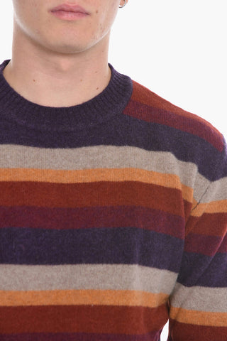 Wool Crewneck Sweather with Striped Pattern