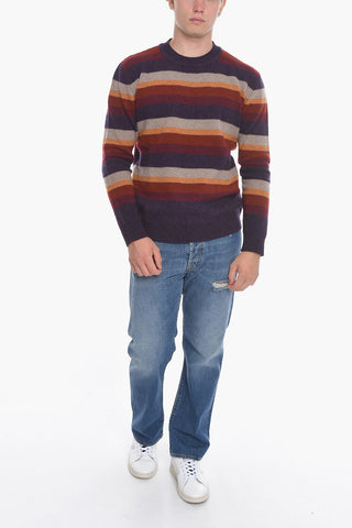 Wool Crewneck Sweather with Striped Pattern