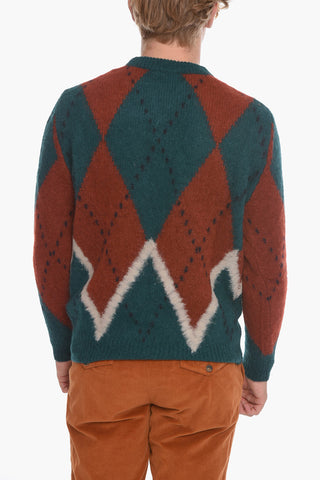 Argyle Motif Crew-neck Sweater