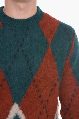 Argyle Motif Crew-neck Sweater