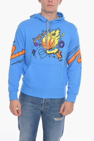 Felpa HOOPS Hoodie Stampata con Tasca a Toppa
