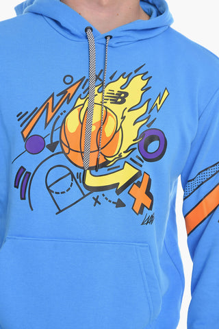Felpa HOOPS Hoodie Stampata con Tasca a Toppa