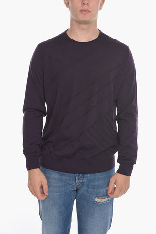 Crew Neck Jacquard Virgin Wool Sweater