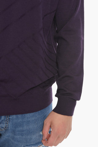 Crew Neck Jacquard Virgin Wool Sweater