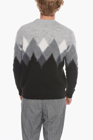 Argyle Motif Crew-Neck Sweater