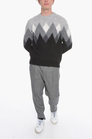 Argyle Motif Crew-Neck Sweater