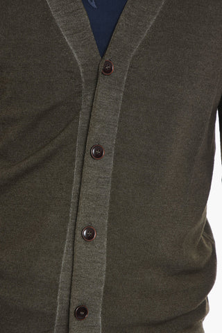 Virgin Wool Plain Cardigan