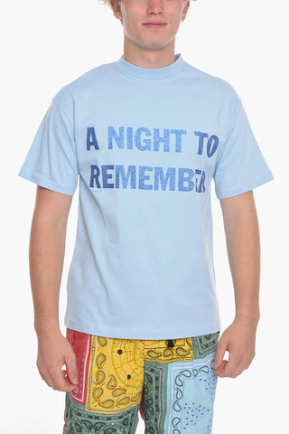 Solid Color UNISEX Crew-neck T-Shirt with Glitter Detail