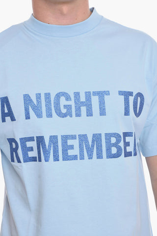 Solid Color UNISEX Crew-neck T-Shirt with Glitter Detail