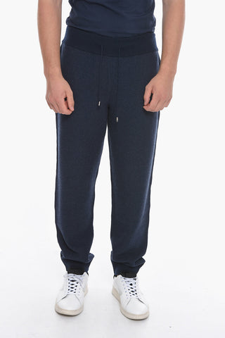 Honeycomb Cashmere Sweatpants with Elastic Waistband