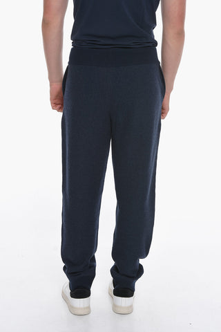 Honeycomb Cashmere Sweatpants with Elastic Waistband