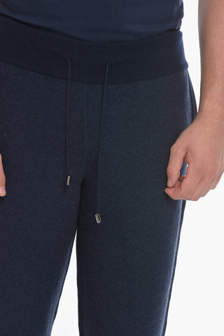 Honeycomb Cashmere Sweatpants with Elastic Waistband