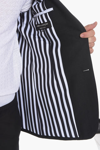 HOMME PLUS Blazer with Raw-cut and Buckle Detailing