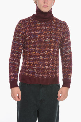 Pied de Poule Jacquard Sweather with Turtleneck
