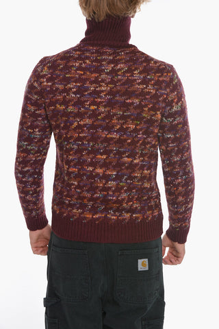 Pied de Poule Jacquard Sweather with Turtleneck