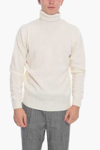 Virgin Wool Sweater with Ribbed Trims
