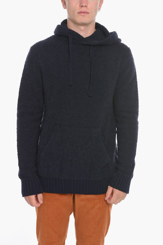 Solid Color Knit Hoodie