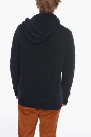Solid Color Knit Hoodie