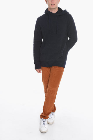 Solid Color Knit Hoodie