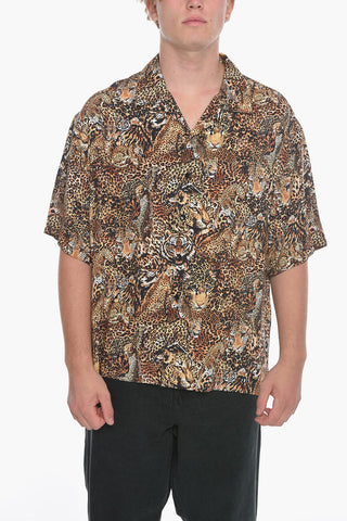 Viscose Loose-fit Shirt with Leopard Pattern