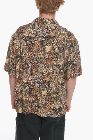 Viscose Loose-fit Shirt with Leopard Pattern
