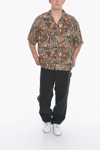 Viscose Loose-fit Shirt with Leopard Pattern