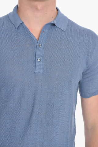 Short-sleeved Jacquard Linen Polo