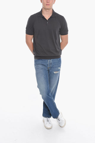 ID Polo in Cotone con Logo Ricamato