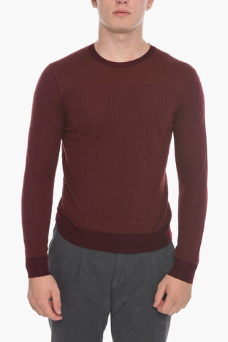 Crew Neck Hopsack Virgin Wool Sweater