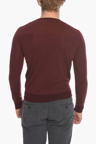 Crew Neck Hopsack Virgin Wool Sweater