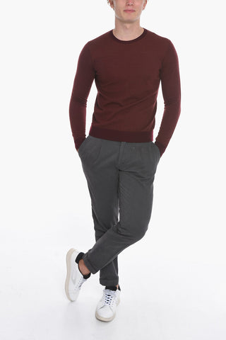 Crew Neck Hopsack Virgin Wool Sweater