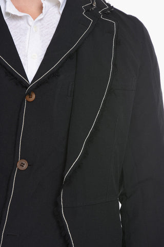 HOMME PLUS Blazer a Doppio Strato con Dettaglio a Taglio Vivo