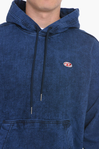 D-UM-RIB-NE FELPA Hoodie Sweatshirt with Embroiedered Logo