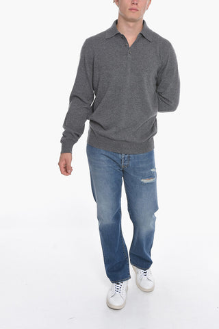 Maglia in Cashmere con Collo a Polo