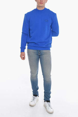 Brushed Cotton S-NORIS Crewneck Swaetshirt With Embroidered Logo