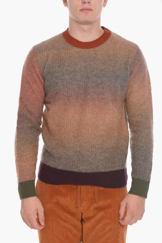 Gradient Effect Crew-Neck Sweater