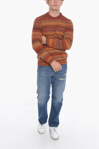 Woven Wool-blend Sweather with Striped Pattern