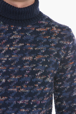 Pied de Poule Jacquard Sweather with Turtleneck