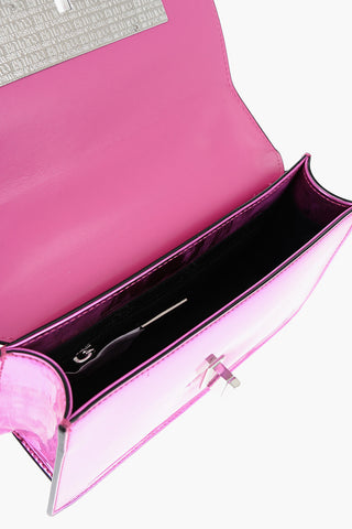 JEANS COUTURE Borsa a Tracolla in Ecopelle con Finitura a Specchio e Chiusura Turn-Lock 