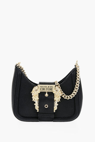 JEANS COUTURE Borsa Hobo in Ecopelle Martellata con Maxi Fibbia Dorata