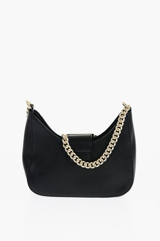 JEANS COUTURE Borsa Hobo in Ecopelle Martellata con Maxi Fibbia Dorata