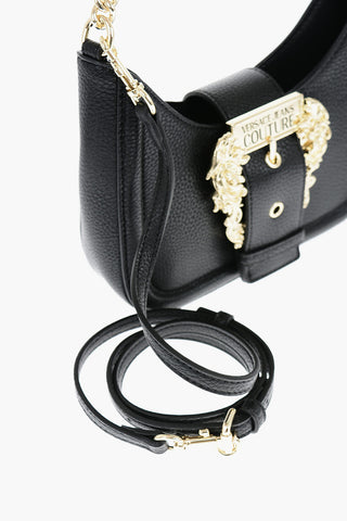 JEANS COUTURE Borsa Hobo in Ecopelle Martellata con Maxi Fibbia Dorata