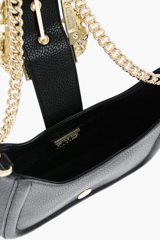 JEANS COUTURE Borsa Hobo in Ecopelle Martellata con Maxi Fibbia Dorata