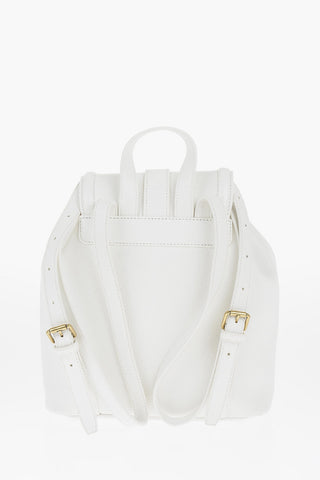 JEANS COUTURE Textured Faux Leather Backpack with Baroque Buckle